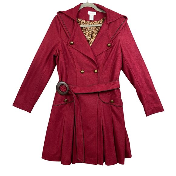 Soft Surroundings Jackets & Blazers - Soft Surroundings Red Wool Blend Double Breasted Dress Coat Women's Size PM